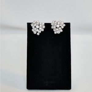 Vintage Continental Rhinestone Clip Earrings